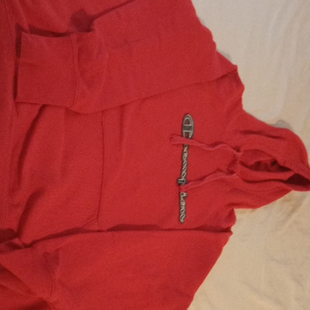 Red champion hoodie